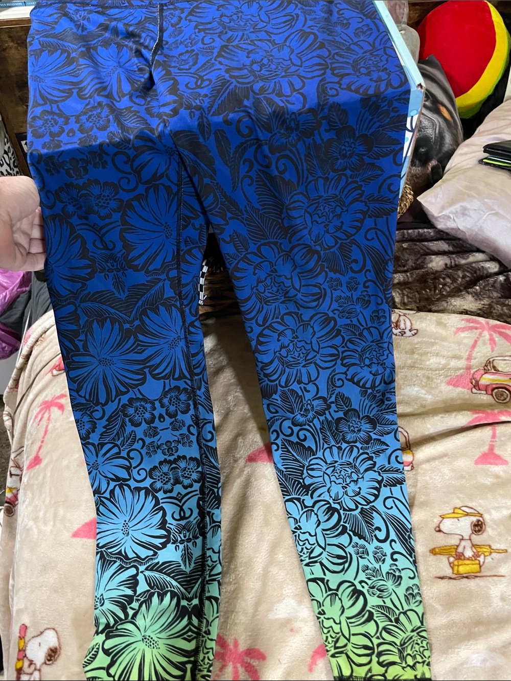 Aeropostale Blue to Green Ombre Floral Girls' Leggings
